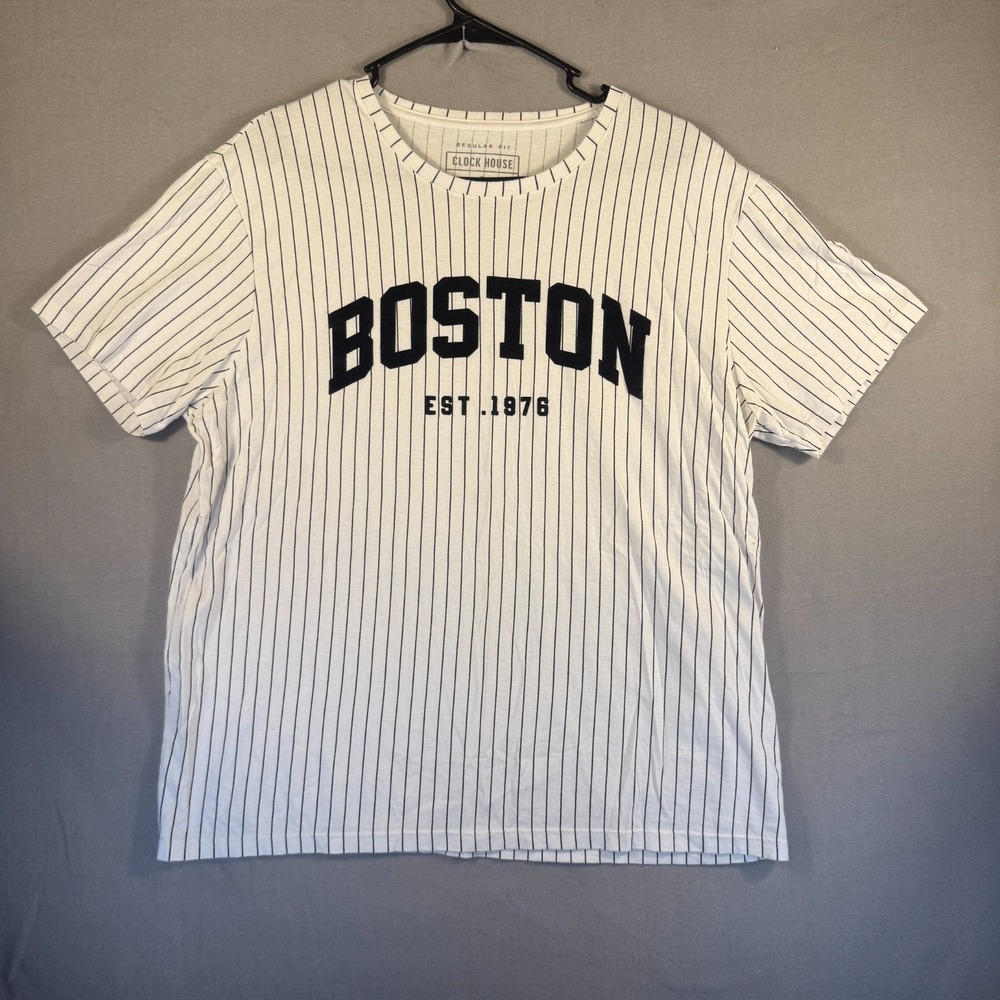 Boston Shirt Mens Md White Crew Neck Cotton Short Sleeve Graphic Tee